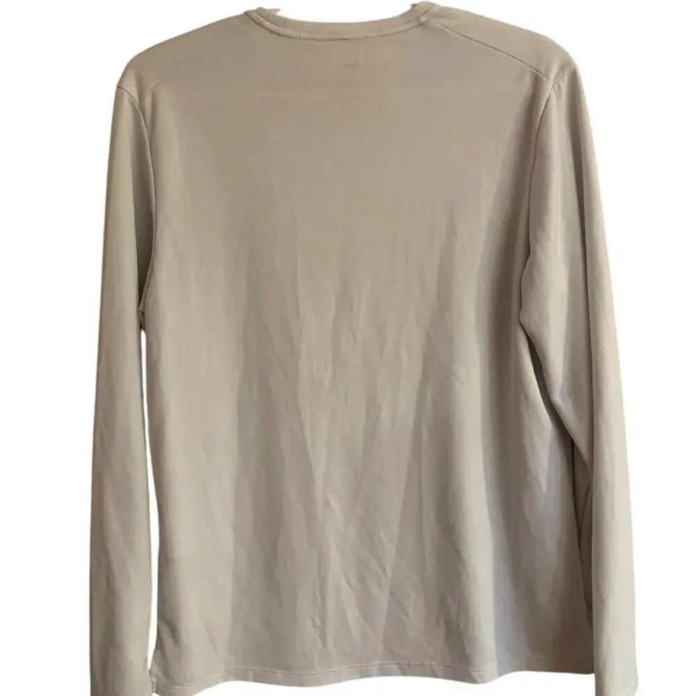 Nike Running Dri Fit Cream Shirt Sz S Athletic Wear - Picture 3 of 5